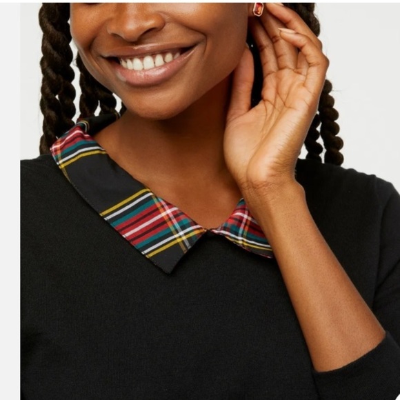 J. CREW Black Woven Plaid Sweater - Picture 4 of 11